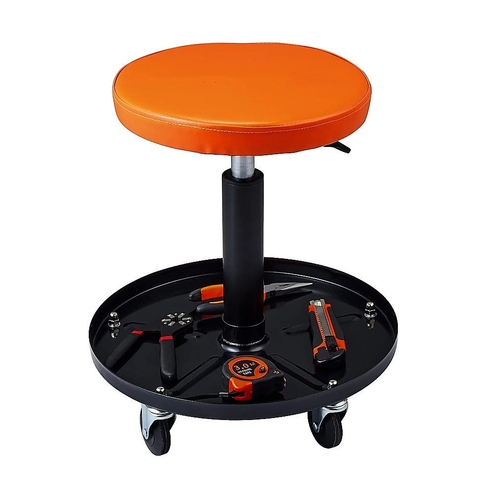 Rolling Shop Stool Mechanics Garage Adjustable Work Seat Creeper