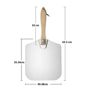 Pizza Peel Paddle W/ Foldable Handle For Baking Oven & Grill Aluminium