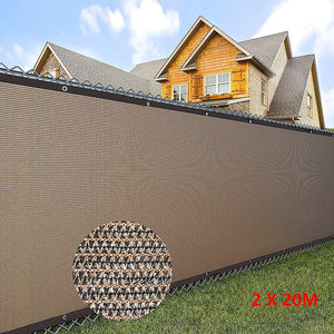 20M X 2M Fence Windscreen Privacy Screen Shade Cover Coffee Fabric Mesh Garden