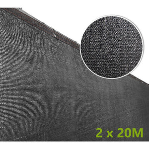 20M X 2M Fence Windscreen Privacy Screen Shade Cover Black Fabric Mesh Garden