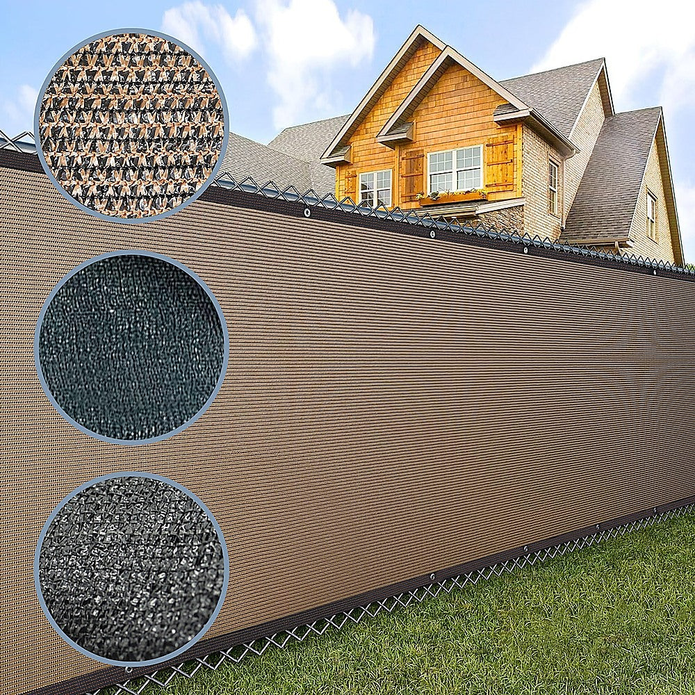 15M X 2M Fence Windscreen Privacy Screen Shade Cover Dark Green Fabric Mesh Garden