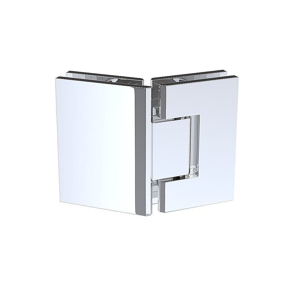 90Cm Frameless Diamond Shower Screen With Chrome Brackets And Ss Hinges Round Handle