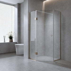 90Cm Frameless Diamond Shower Screen With Chrome Channels And Ss Hinges & Round Handle