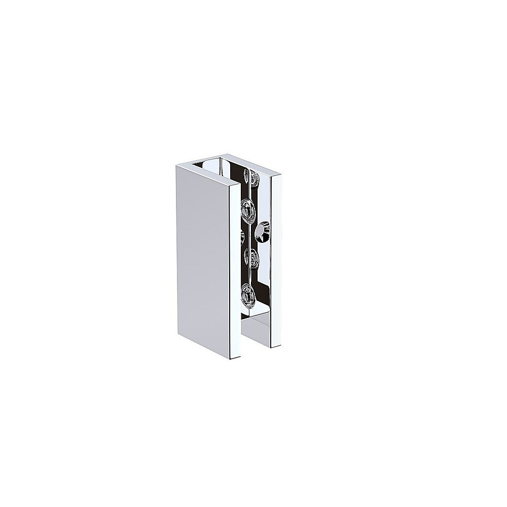 100X90cm Corner Frameless Shower Screen With Chrome Brackets And Ss Hinges Round Handle