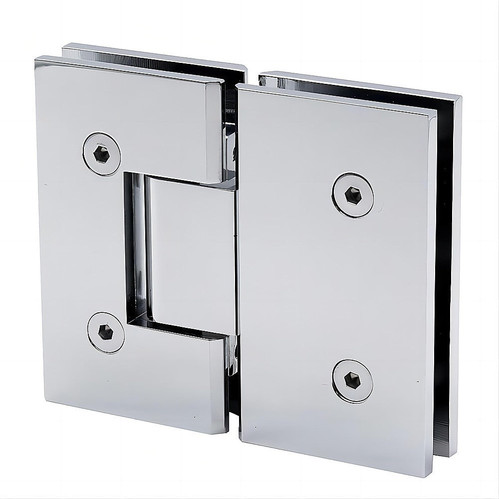 100Cm Wall To Frameless Shower Screen With Chrome Brackets And Ss Hinges Round Handle