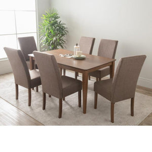 Allegro Dining Table + 6X Mesi Chair 7 Piece Set Cocoa