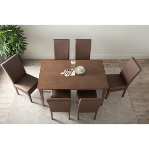 Allegro Dining Table + 6X Mesi Chair 7 Piece Set Cocoa