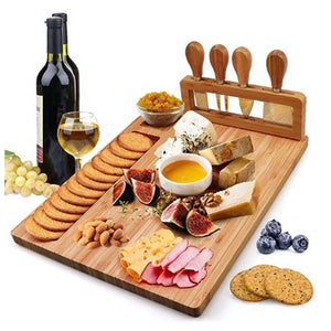 Stella Bamboo Cheese Charcuterie Board And Knife Set 7 Piece Rectangle 36X26cm