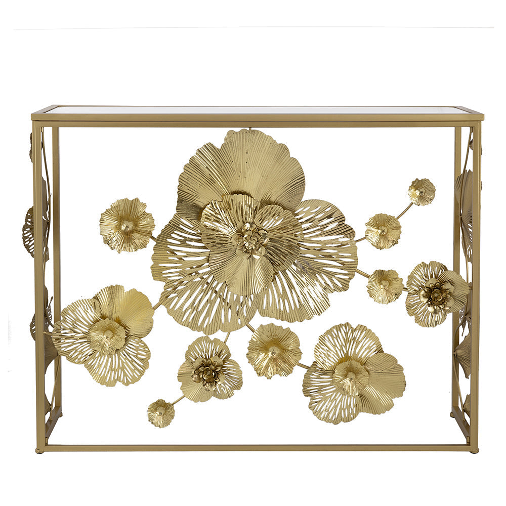 Floret Mirrored Console Table