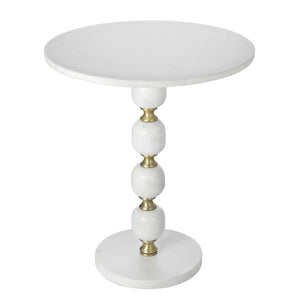 Pebble Marble And Aluminuim Hand Made Side Table