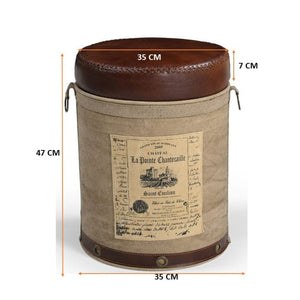 Cylindrical Chatteau Ottoman