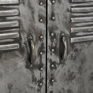 Vintage Iron Locker Sideboard With Reclaimed Railway Sleeper Wood