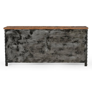 Vintage Iron Locker Sideboard With Reclaimed Railway Sleeper Wood