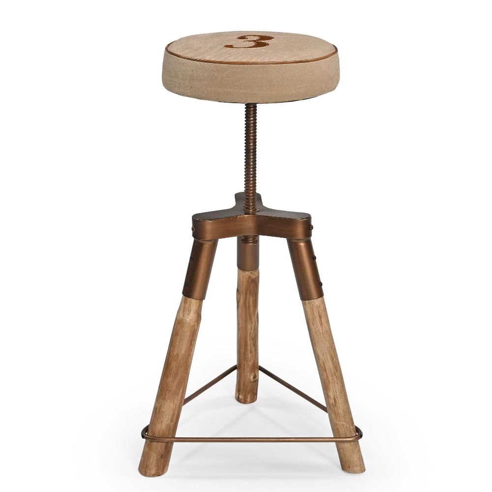 Industrial Number 3 Wind Up Bar Stool