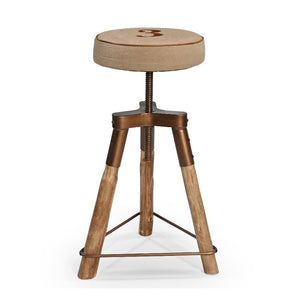 Industrial Number 3 Wind Up Bar Stool