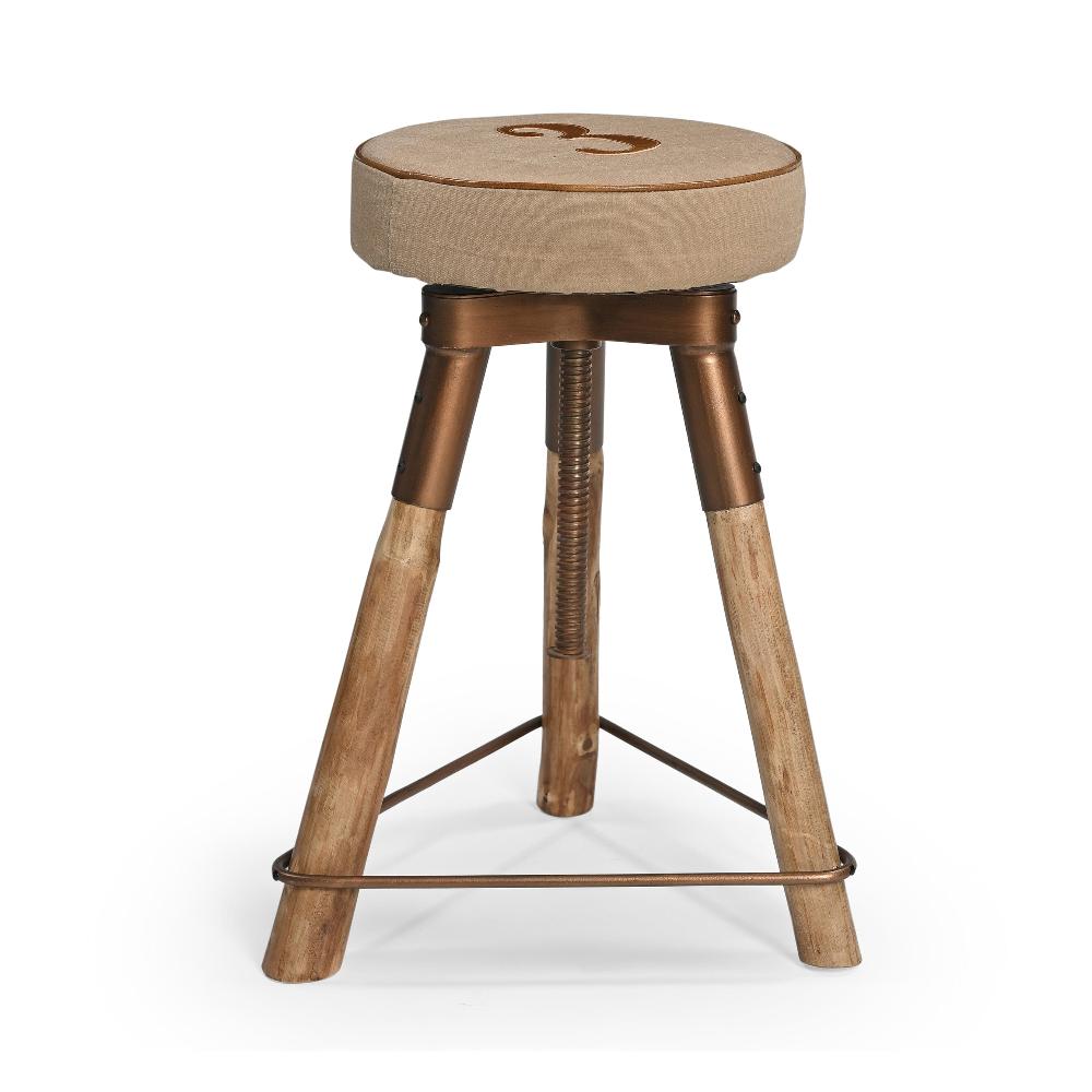 Industrial Number 3 Wind Up Bar Stool