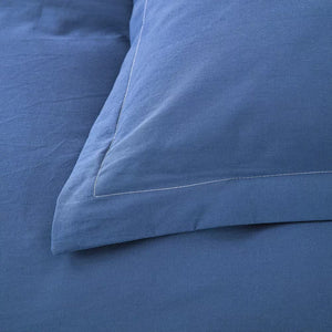 100% Cotton Premium Doona Duvet Quilt Cover Set With Soft Pillowcases Blue