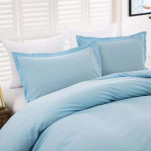 100% Cotton Premium Doona Duvet Quilt Cover Set With Soft Pillowcases Aqua Double