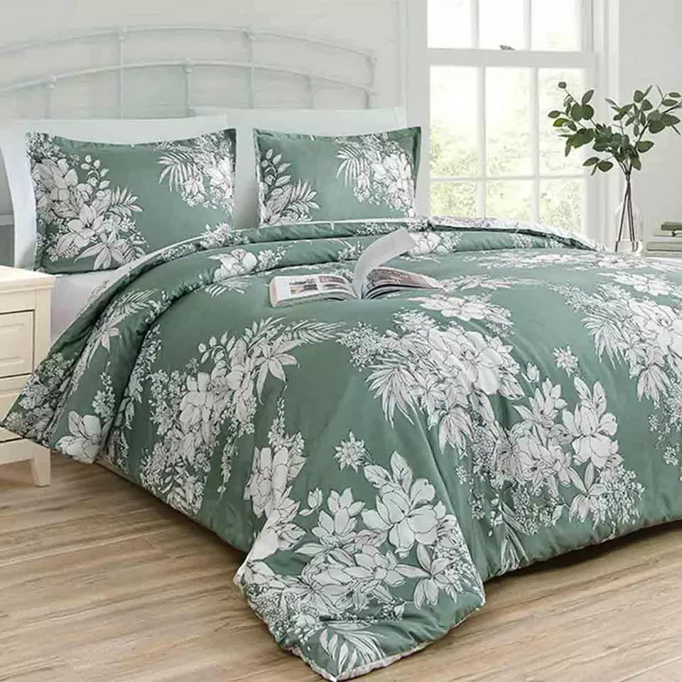 Vintage Floral Duvet Cover Set Reversible Design King