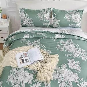 Vintage Floral Duvet Cover Set Reversible Design King