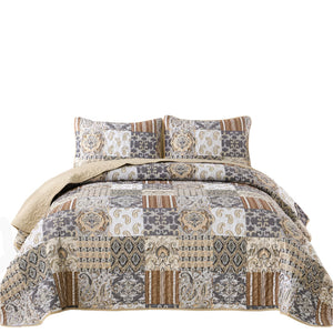 Quietude Quilted Coverlet And Pillowcovers Set: Perfect For Relaxation Queen Size