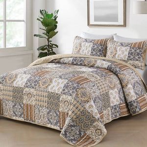 Quietude Quilted Coverlet And Pillowcovers Set: Perfect For Relaxation Queen Size