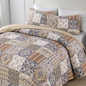 Quietude Quilted Coverlet And Pillowcovers Set: Perfect For Relaxation Queen Size