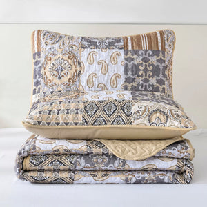 Quietude Quilted Coverlet And Pillowcovers Set: Perfect For Relaxation Queen Size