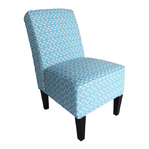 Cafe Lounge Couch Ramie Cotton Fabric Accent Dining Relax Chair Pub Seating Blue New