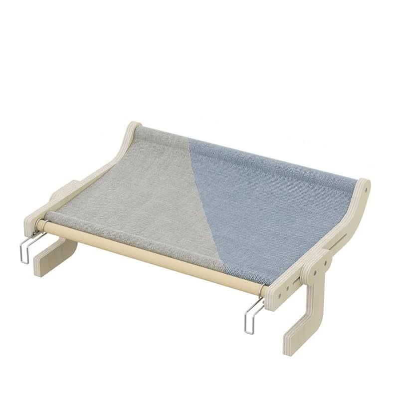 Wall Mounted Cat Hammock Bed Wooden Frame Comfortable And Space Saving Design For Pets