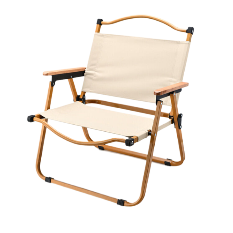 Portable Camping Cryt Chair Carbon Steel Khaki Color 60*52*42Cm