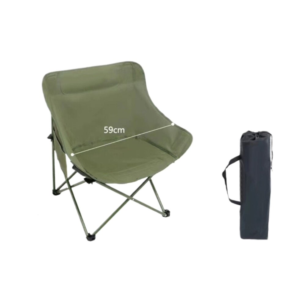 Outdoor Folding Chair Camping Moon Army Green