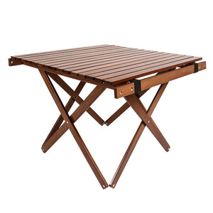 Portable Wooden Folding Table Compact Outdoor Camping & Picnic Log Coloured