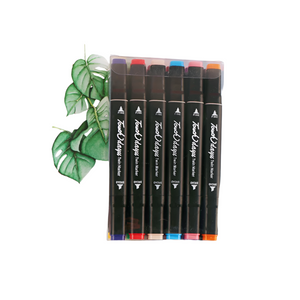 Professional Dual Tip Marker Set 12 Colors With Coded Caps For Easy Identification