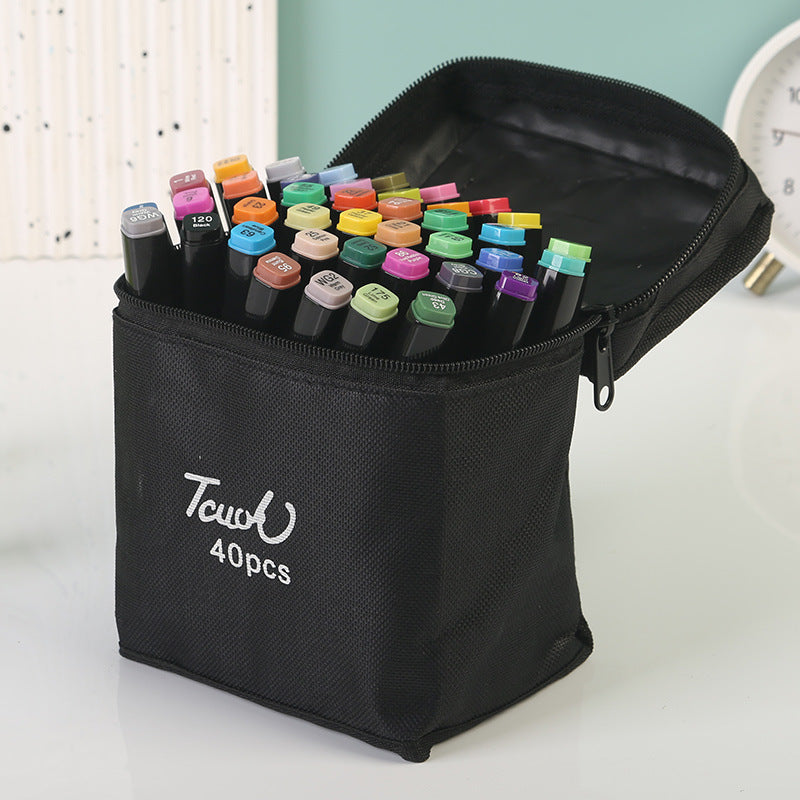 Professional Dual Tip Marker Set 40 Colors With Coded Caps For Easy Identification