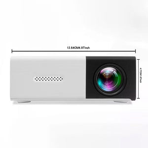 Mini Home Portable Cinema Projector Led Compact Entertainment For Movies & Gaming (White+Black)