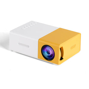 Mini Home Portable Cinema Projector Led Compact Entertainment For Movies & Gaming (White+Yellow)