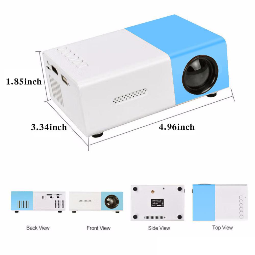 Mini Home Portable Cinema Projector Led Compact Entertainment For Movies & Gaming (White+Blue)