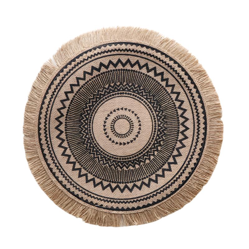 Bohemian Round Woven Placemats | Set Of 5 With Fringe Design