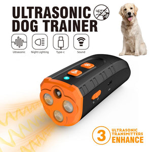 Ultrasonic Dog Trainer Device | Handheld Pet Training Tool With Night Light & Type C Charging 3.7V