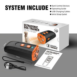 Ultrasonic Dog Trainer Device | Handheld Pet Training Tool With Night Light & Type C Charging 3.7V