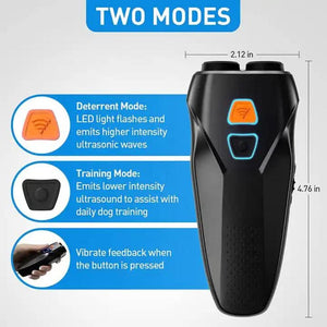 Sliver Handheld Ultrasonic Dog Trainer With Dual Mode | Training & Deterrent Device Led Light