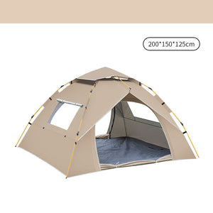 Khaki 2 Person Lightweight Camping Tent (200*150*125Cm) | Uv Protection Silver Coated Dual Doors & Windows