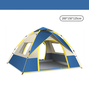 Blue 2 Person Lightweight Camping Tent (200*150*125Cm) | Uv Protection Silver Coated Dual Doors & Windows