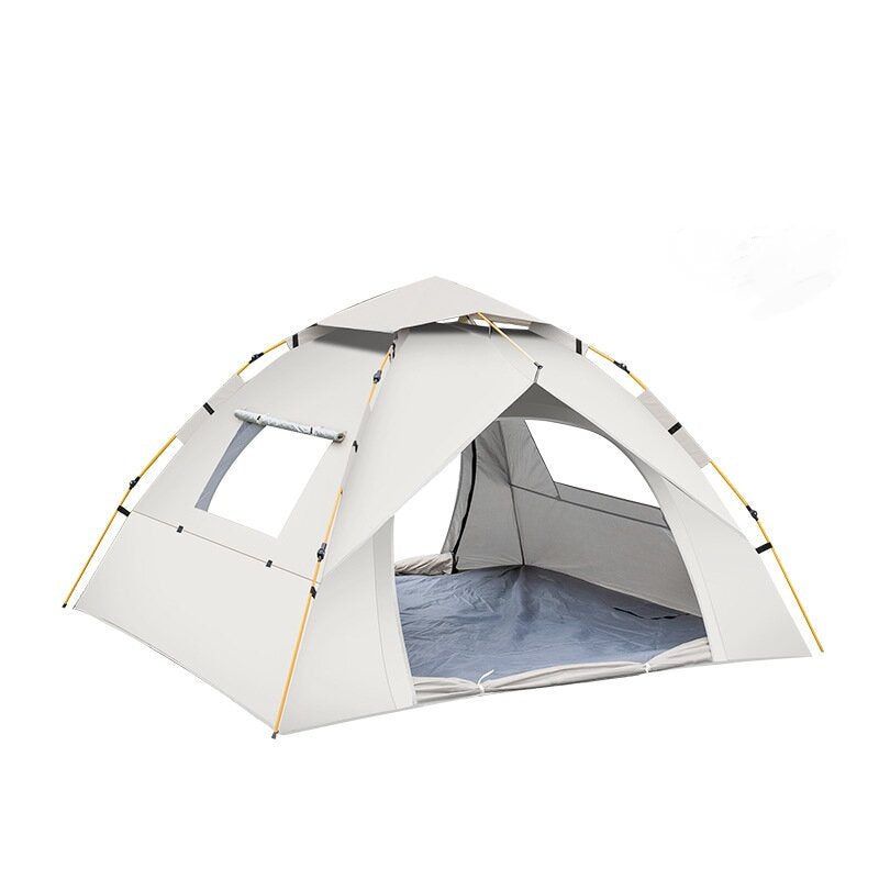 Off White 2 Person Lightweight Camping Tent (200*150*125Cm) | Uv Protection Silver Coated Dual Doors & Windows