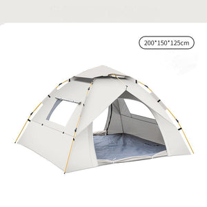 Off White 2 Person Lightweight Camping Tent (200*150*125Cm) | Uv Protection Silver Coated Dual Doors & Windows