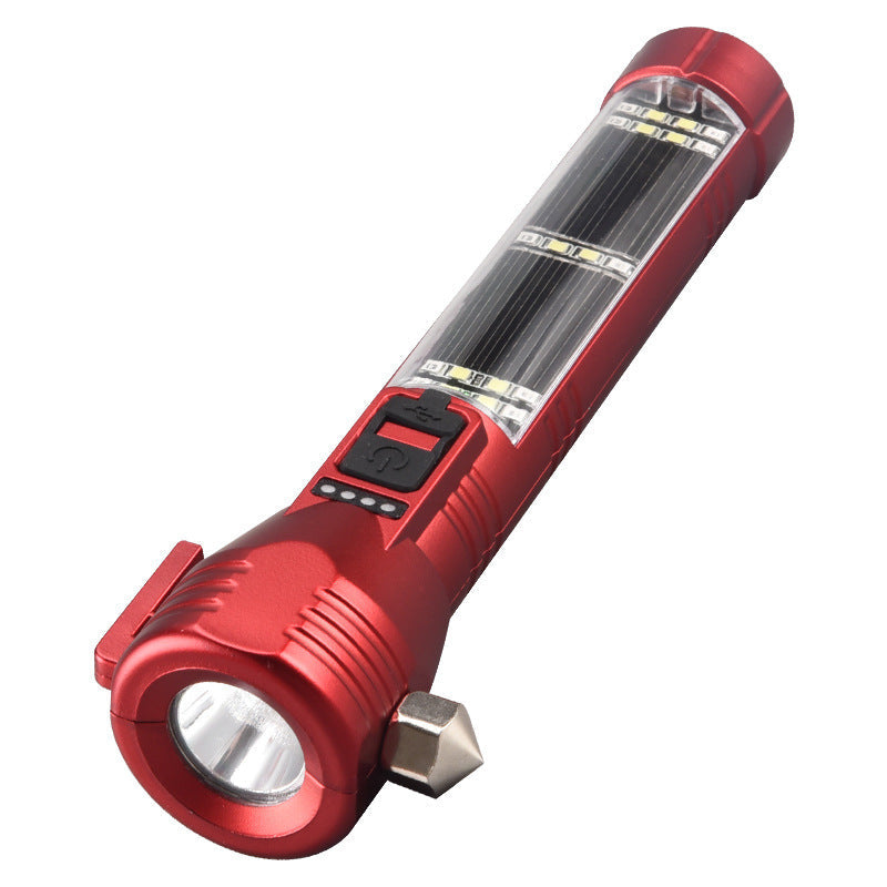 Multi Functional Safety Flashlight Rechargeable Waterproof Emergency Torch With Usb Charging High Lumen For Outdoor And