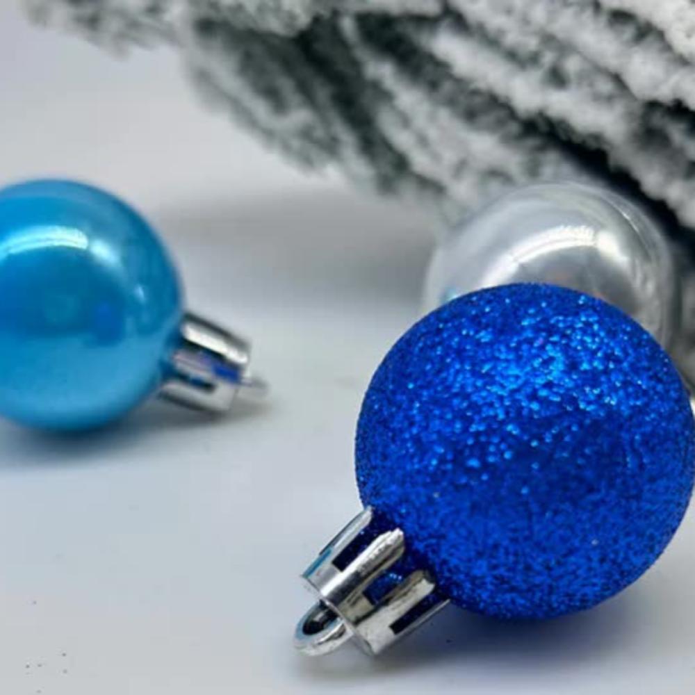 Elosung 49 Piece Christmas Ornament Set 3Cm White Gold Baubles For Tree Decoration