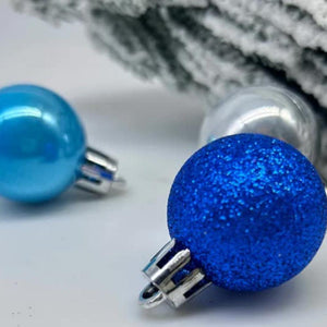 Elosung 49 Piece Christmas Ornament Set 3Cm White Gold Baubles For Tree Decoration