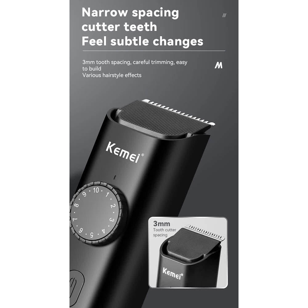 Km 1247 Rechargeable Hair And Beard Trimmer Precision Grooming Kit With Usb Charging Cable Cleaning Brush Oil